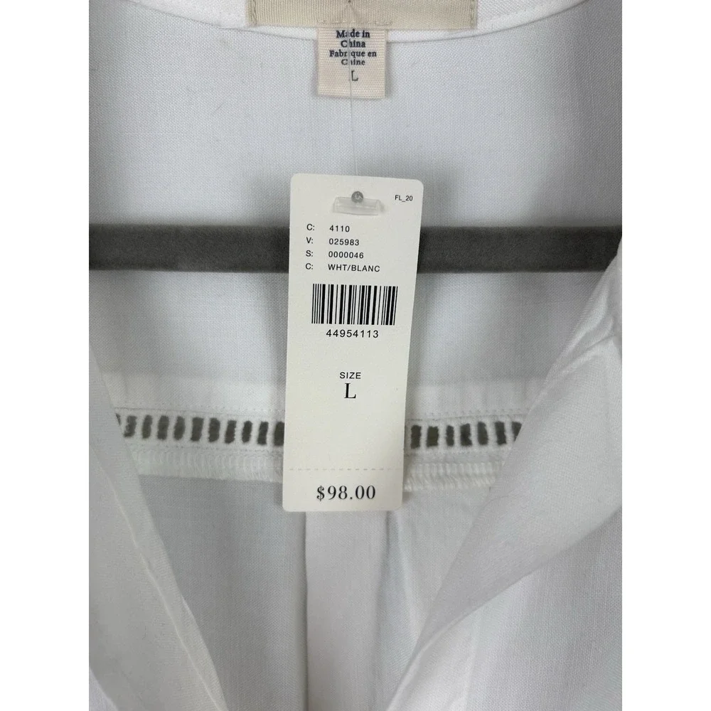 Cloth & Stone Women's White Large Button Up Blouse New - Picture 4 of 7